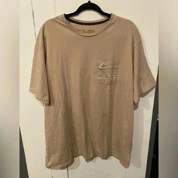 Men's (unisex) Line Logo Ridge  Stripe Organic Pocket T-Shirt - Picture 5 of 8